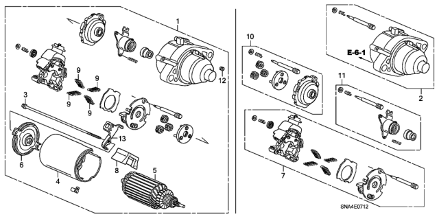 2008 Honda Civic Starter Motor (Mitsuba) (2.0L) Diagram