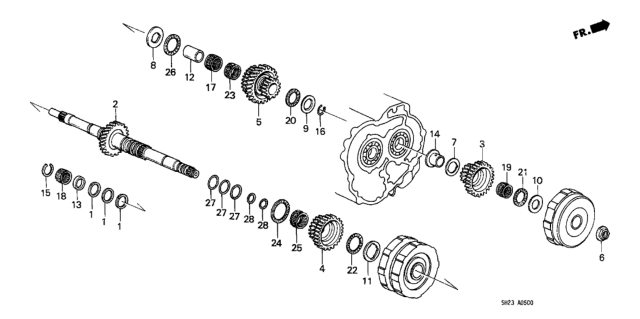 1988 Honda CRX AT Mainshaft Diagram