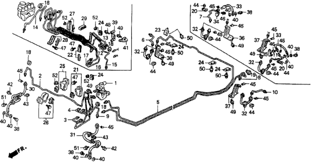 1992 Honda Accord Hose, Left Front Brake (Nichirin) Diagram for 46411-SM1-003