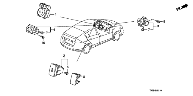 2013 Honda Insight Switch Assy., Economy Diagram for 35570-TM8-003