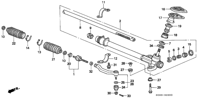 2000 Honda Civic Steering Gear Box Diagram