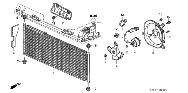 2002 Honda Insight Air Conditioner (Condenser) Diagram