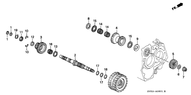 1994 Honda Accord Bearing, Needle (32X37X26.8) Diagram for 91027-P0X-003