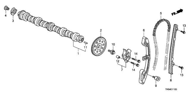 2009 Honda Fit Camshaft - Cam Chain Diagram