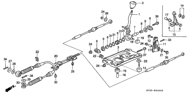 1994 Honda Accord Shift Lever Diagram