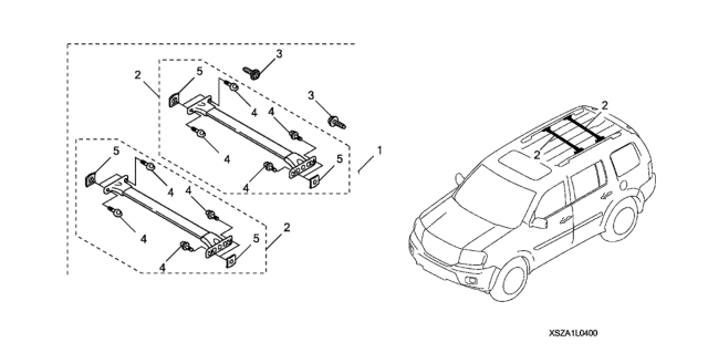 2015 Honda Pilot Crossbars Diagram