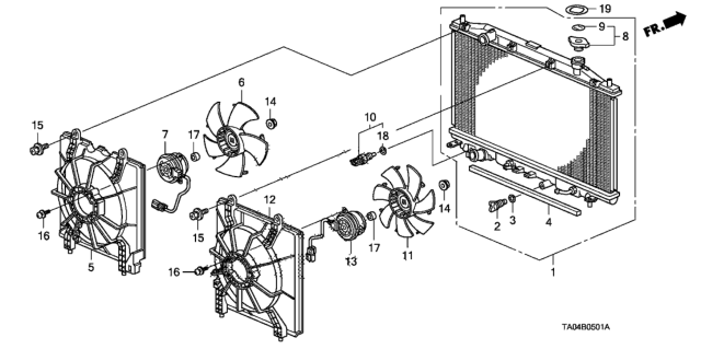 2011 Honda Accord Radiator (Toyo) Diagram