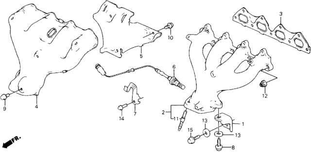 1989 Honda Civic 5 Door ** (WAGOVAN) KA 5MT Exhaust Manifold Diagram