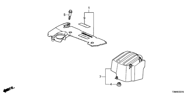 2017 Honda Accord Engine Cover (L4) Diagram