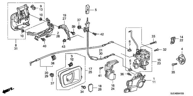 2012 Honda Ridgeline Lock Assembly, Left Front Door Diagram for 72652-SJC-A01