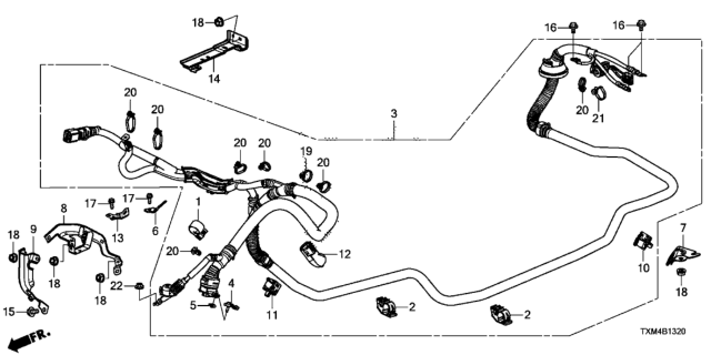 2019 Honda Insight BRACKET, D/V CABLE Diagram for 32422-TXM-A00