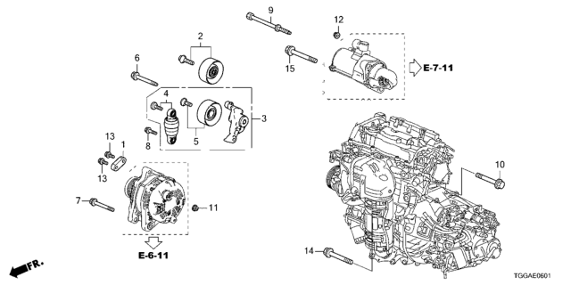 2021 Honda Civic 5 Door TR LE  (LIMITED EDITION) KA 6MT Auto Tensioner Diagram