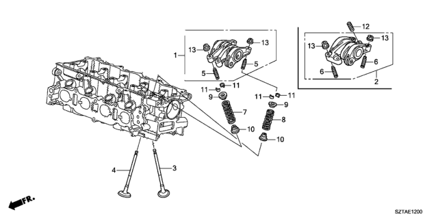 2014 Honda CR-Z Valve - Rocker Arm Diagram