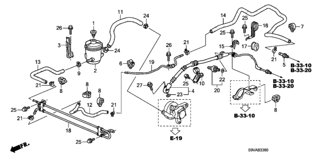 2008 Honda Pilot P.S. Lines Diagram