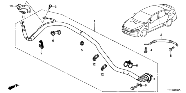2019 Honda Clarity Fuel Cell Cap, Caution Diagram for 91762-TRT-A01