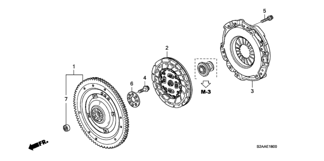 2008 Honda S2000 Bearing, Clutch Pilot Diagram for 91006-PCX-008