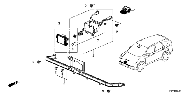 2016 Honda CR-V Radar Sub Assy Diagram for 36802-T0A-A01