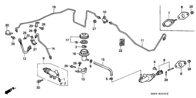 1995 Honda Civic Clutch Master Cylinder Diagram