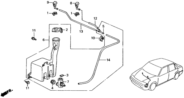 1988 Honda Civic Joint Y, Tube Diagram for 76830-SH1-A02