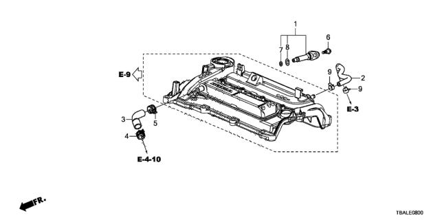2020 Honda Civic 4 Door EX (TURBO) KL CVT PCV Tube Diagram