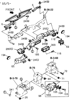 1996 Honda Passport Duct, Vent Center Diagram for 8-97107-489-0