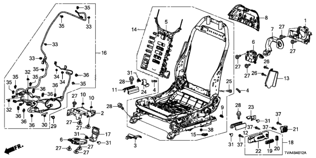 2020 Honda Accord Knob, Power *NH900L* (Reclining) (DEEP BLACK) Diagram for 81652-TLA-A51ZA