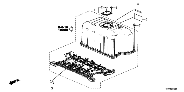 2017 Honda Clarity Electric 4 Door TRNG (CLARITY ELC) KA 1AT Battery Pack Label (Rear) Diagram