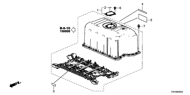 2017 Honda Clarity Electric Battery Pack Label (Rear) Diagram