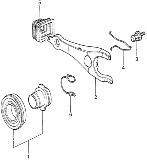 1980 Honda Accord Clip, Release Fork Setting Diagram for 22835-671-000