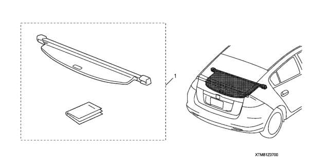 2013 Honda Insight Cargo Cover Diagram