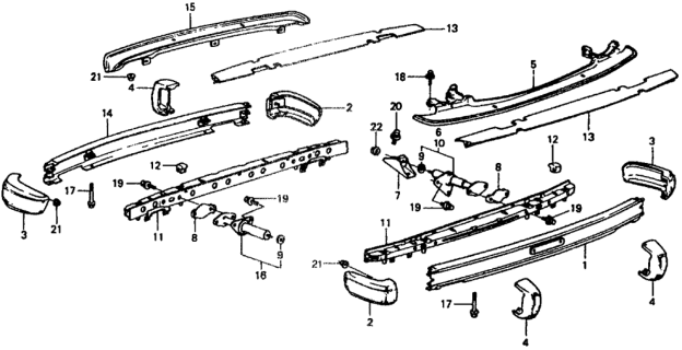 1979 Honda Civic 3 Door ** (1200) ** 4MT Bumper Diagram