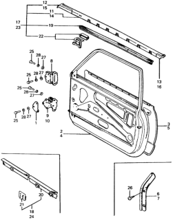 1976 Honda Civic Door Panel Diagram