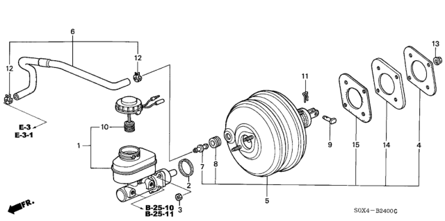 1999 Honda Odyssey Tube Assy., Master Power Diagram for 46402-S0X-003