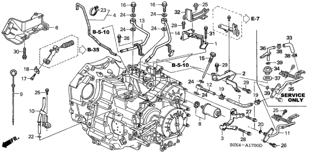 2004 Honda Odyssey AT ATF Pipe Diagram