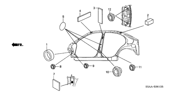 2004 Honda Civic Grommet (Side) Diagram