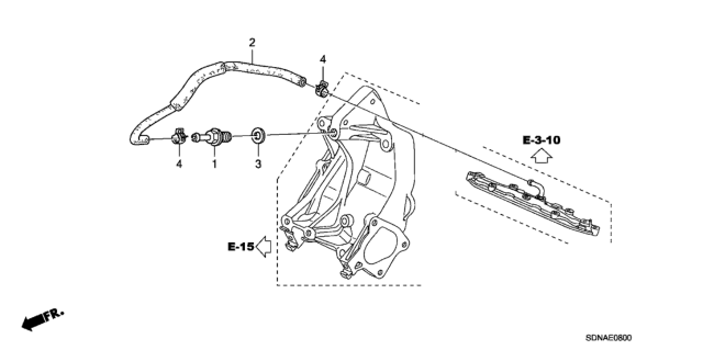 2007 Honda Accord 2 Door LX-SUL KL 5AT Breather Tube (L4) Diagram