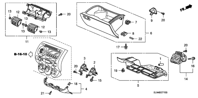 2007 Honda Fit Cap, Center Diagram for 77612-SAA-003