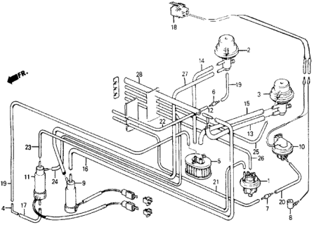 1984 Honda Civic Valve Assy. A, FRequency Solenoid Diagram for 36180-PE1-661