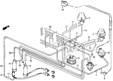 1984 Honda Civic Tube B Diagram for 36222-PE1-661