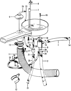 1973 Honda Civic Pipe, Hot Air Diagram for 17302-634-305