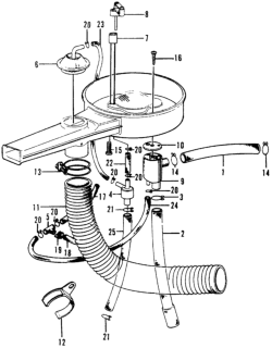 1976 Honda Civic Tube, Breather Diagram for 15705-634-670