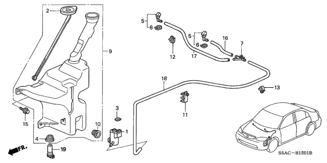 2005 Honda Civic Windshield Washer Diagram