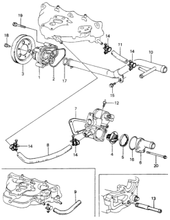 1981 Honda Civic 3 Door ** (1300) KL HMT Water Pump - Thermostat Diagram