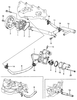 1981 Honda Civic Water Pump - Thermostat Diagram