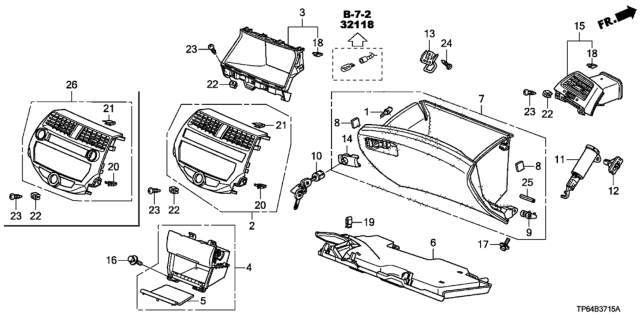 2012 Honda Crosstour Panel Assy., Center *NH167L* (GRAPHITE BLACK) Diagram for 77250-TA0-A13ZH