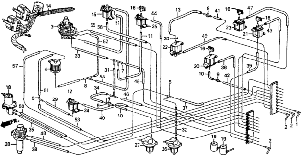 1987 Honda CRX AT No. 2 Tubing Diagram