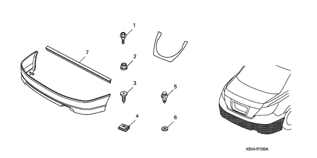 2010 Honda Civic Spoiler, Rear Under (Dyno Blue Pearl) Diagram for 08F03-SVA-1C0A