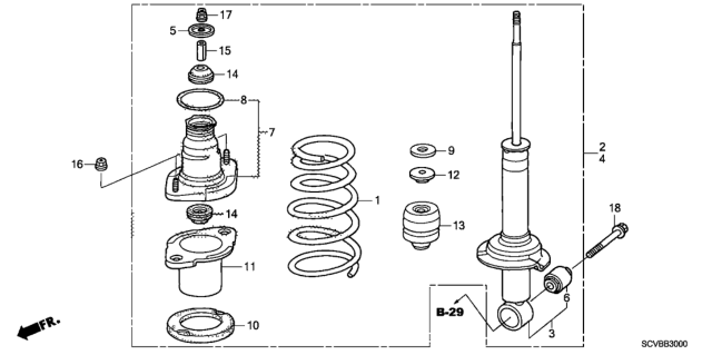 2011 Honda Element Rear Shock Absorber Diagram