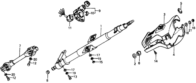 1977 Honda Civic 3 Door ** (1500) KL HMT Steering Column Diagram