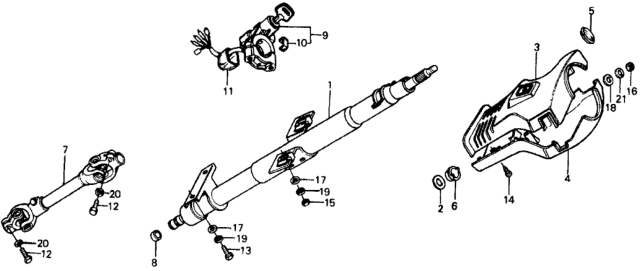 1976 Honda Civic Steering Column Diagram